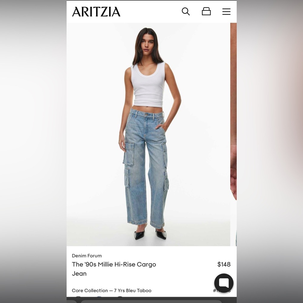 Aritzia 90s Millie Jean Cargo pants